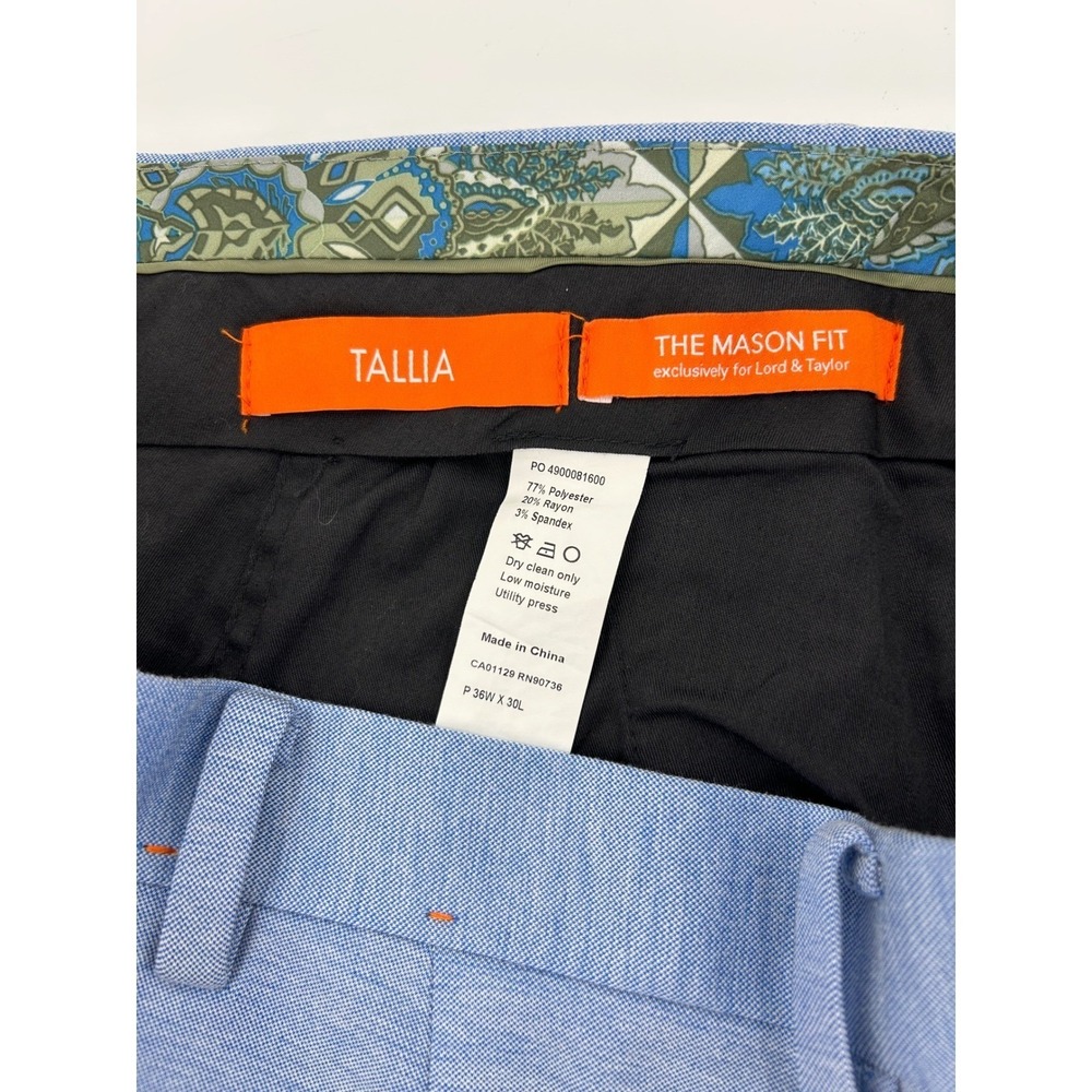 Tallia Mason Fit Blue Heathered Jogger Pants Mens 36x30 Lord & Taylor Stretch - Picture 7 of 11